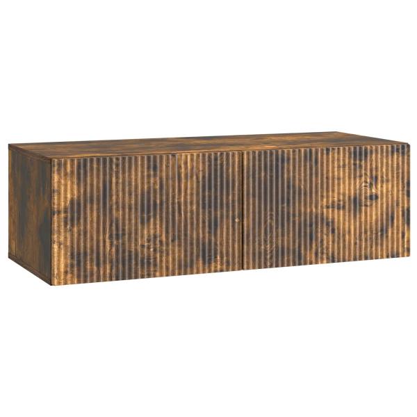 Wandmontierter TV-Schrank 98 x 41 x 30 cm Räuchereiche