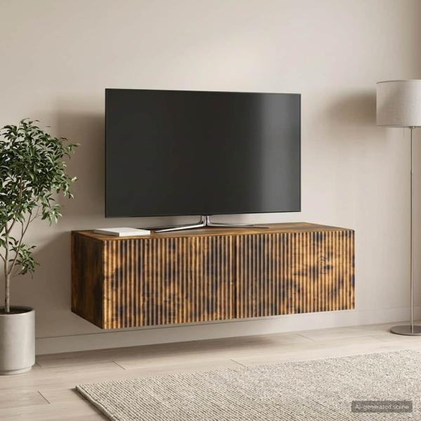 Wandmontierter TV-Schrank 98 x 41 x 30 cm Räuchereiche