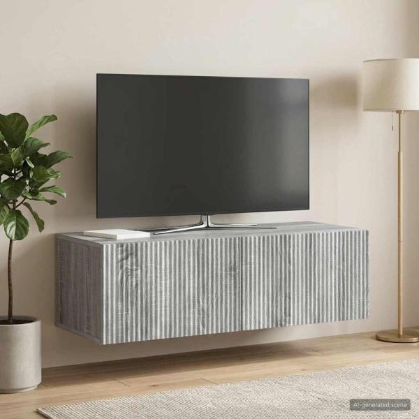 Wandmontierter TV-Schrank 98 x 41 x 30 cm Sonoma-Grau