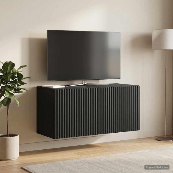 ARDEBO.de - Wandmontierter TV-Schrank 59,5 x 31 x 30 cm Schwarz