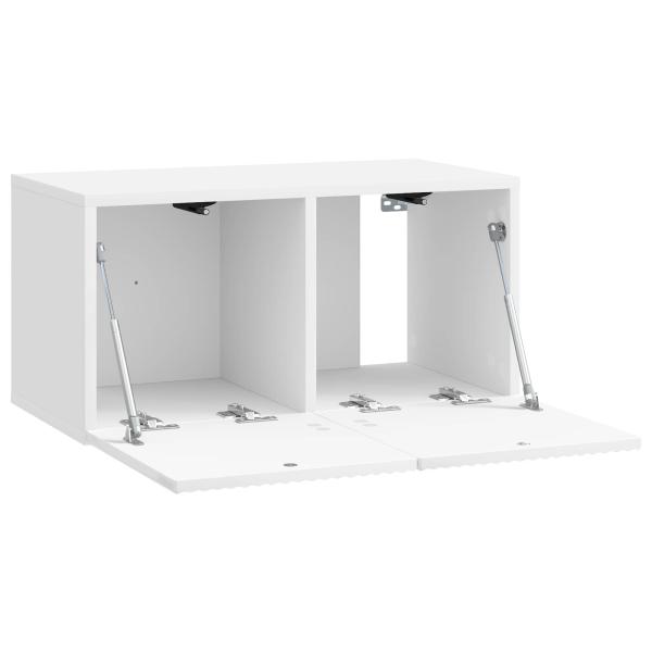 Wandmontierter TV-Schrank 59,5 x 31 x 30 cm Hochglanz Weiß