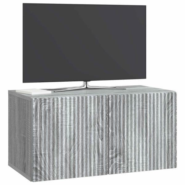Wandmontierter TV-Schrank 59,5 x 31 x 30 cm Sonoma-Grau