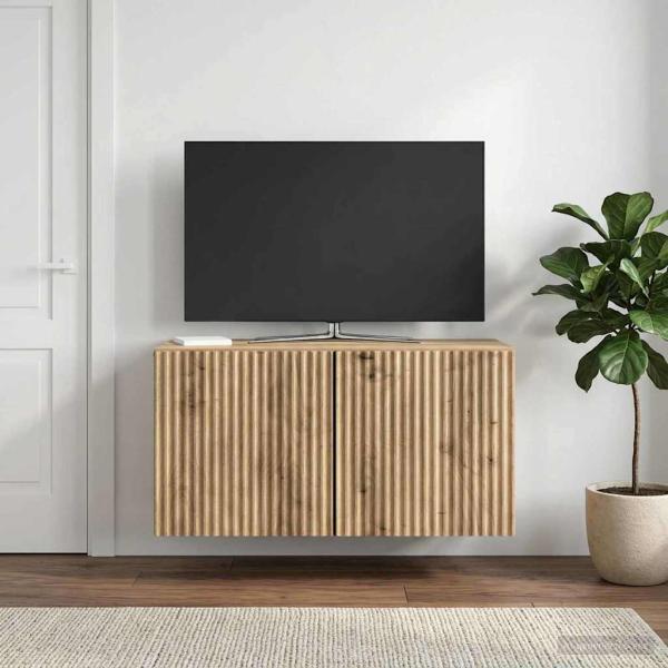 ARDEBO.de - Wandmontierter TV-Schrank 59,5 x 31 x 30 cm Artisan-Eiche