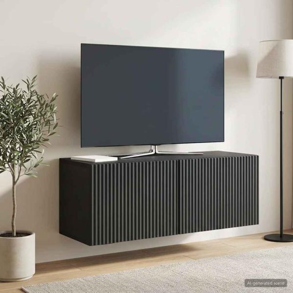 Wandmontierter TV-Schrank 78,5 x 31 x 30 cm Schwarz