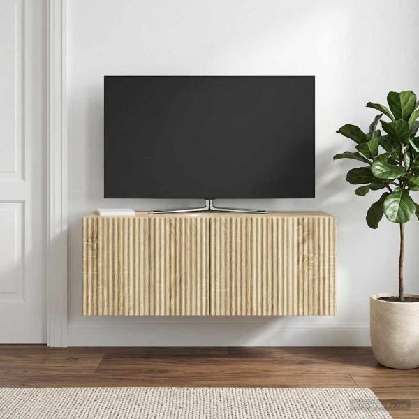 ARDEBO.de - Wandmontierter TV-Schrank 78,5 x 31 x 30 cm Sonoma-Eiche