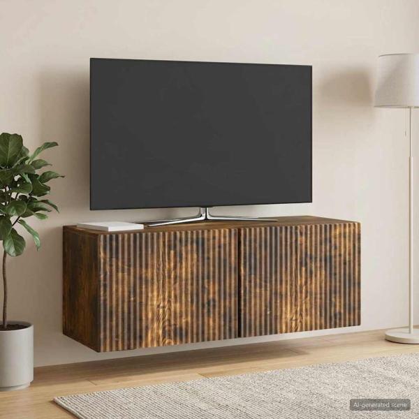 ARDEBO.de - Wandmontierter TV-Schrank 78,5 x 31 x 30 cm Räuchereiche