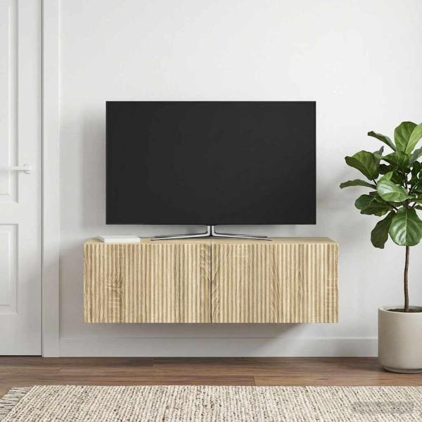 ARDEBO.de - Wandmontierter TV-Schrank 98 x 31 x 30 cm Sonoma-Eiche