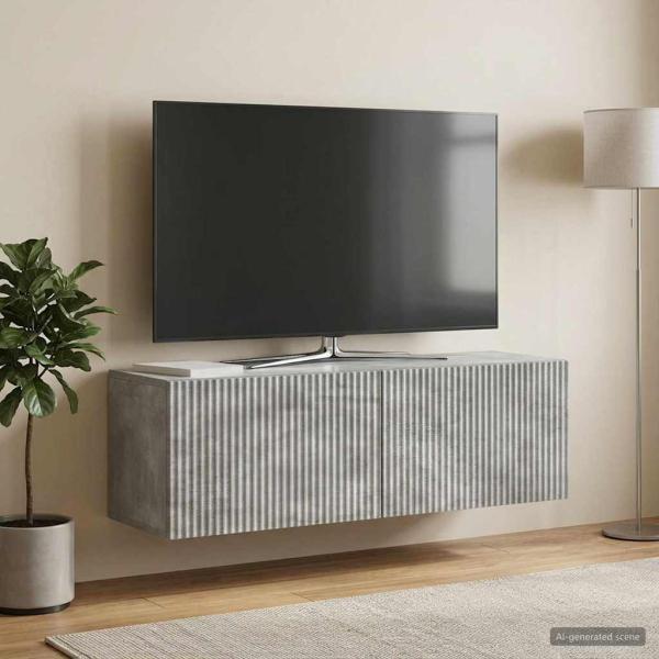 ARDEBO.de - Wandmontierter TV-Schrank 98 x 31 x 30 cm Betongrau