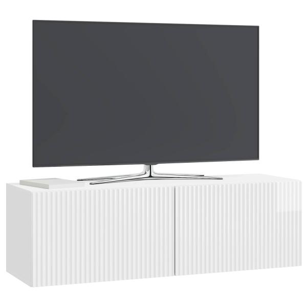 Wandmontierter TV-Schrank 98 x 31 x 30 cm Hochglanz Weiß