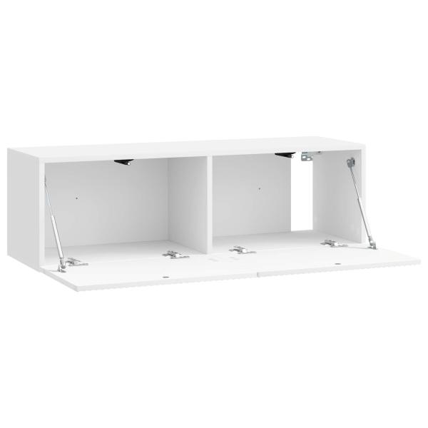 Wandmontierter TV-Schrank 98 x 31 x 30 cm Hochglanz Weiß