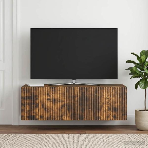 Wandmontierter TV-Schrank 98 x 31 x 30 cm Räuchereiche
