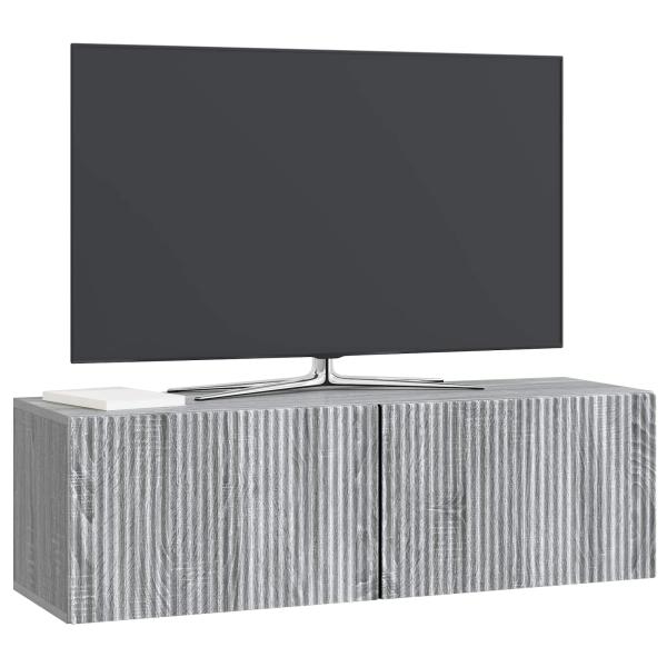 Wandmontierter TV-Schrank 98 x 31 x 30 cm Sonoma-Grau