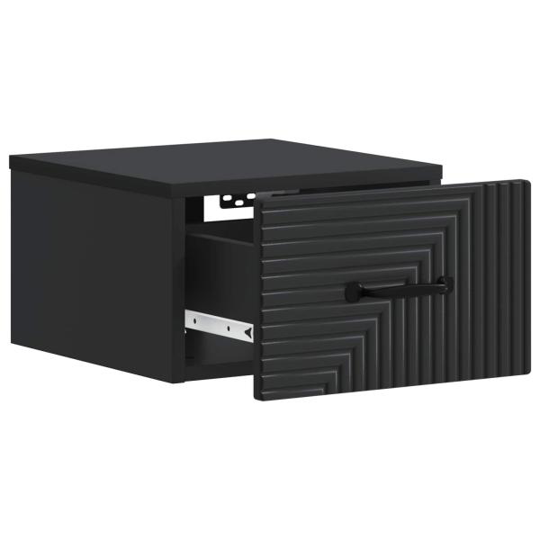 Wandmontierter Nachttisch Schwarz 34,5 x 33 x 20 cm