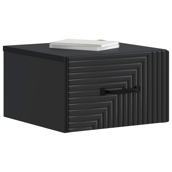 Wandmontierter Nachttisch 2 Stk. Schwarz 34,5 x 33 x 20 cm