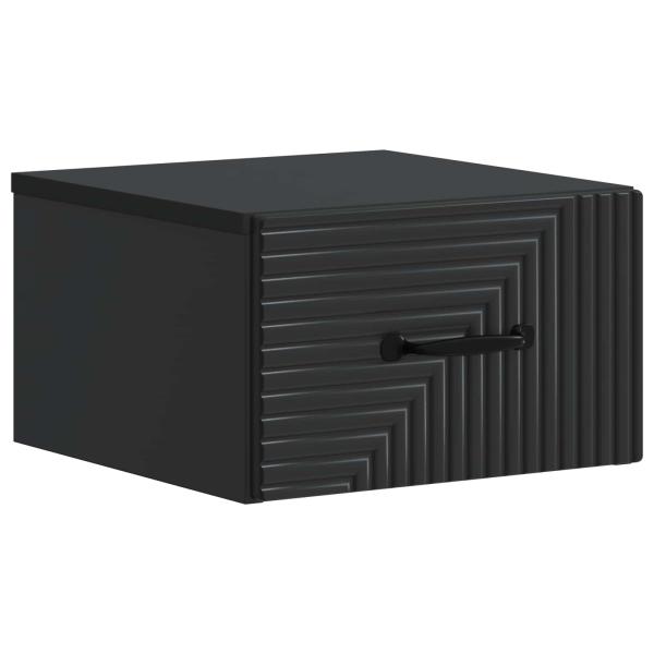 Wandmontierter Nachttisch 2 Stk. Schwarz 34,5 x 33 x 20 cm