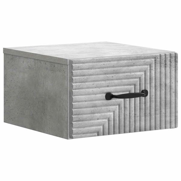 Wandmontierter Nachttisch Betongrau 34,5 x 33 x 20 cm