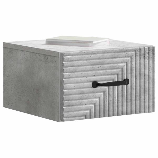 Wandmontierter Nachttisch Betongrau 34,5 x 33 x 20 cm