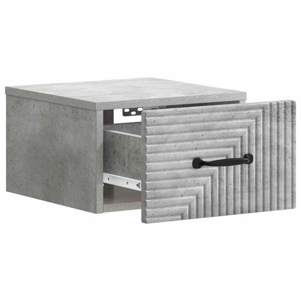 Wandmontierter Nachttisch Betongrau 34,5 x 33 x 20 cm