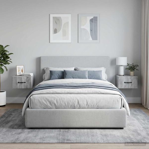 ARDEBO.de - Wandmontierter Nachttisch 2 Stk. Sonoma-Grau 34,5 x 33 x 20 cm