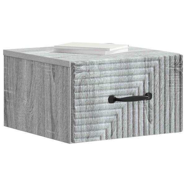 Wandmontierter Nachttisch 2 Stk. Sonoma-Grau 34,5 x 33 x 20 cm