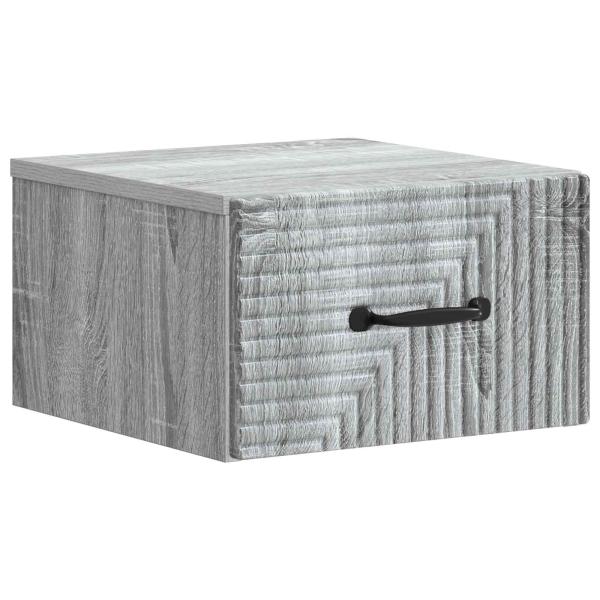 Wandmontierter Nachttisch 2 Stk. Sonoma-Grau 34,5 x 33 x 20 cm
