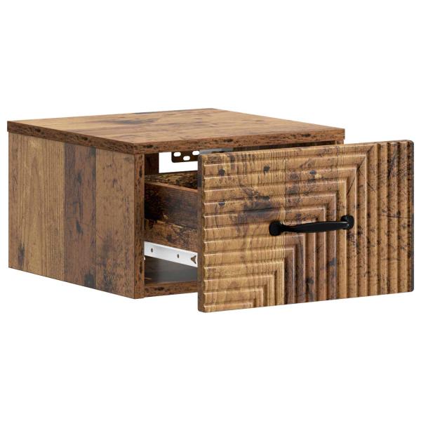 Wandmontierter Nachttisch Altholz 34,5 x 33 x 20 cm