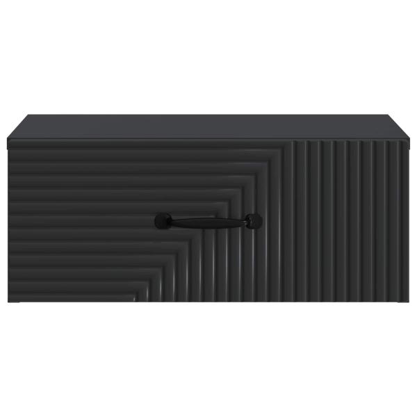 Wandmontierter Nachttisch Schwarz 49 x 34,5 x 20 cm