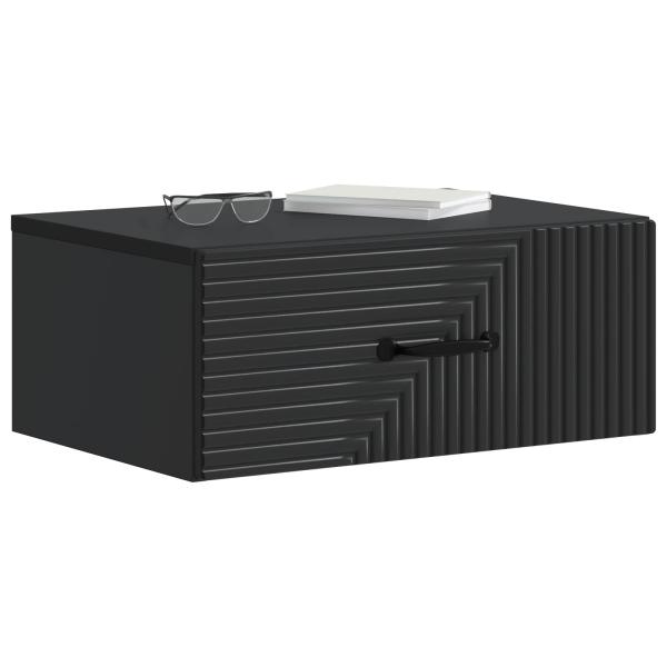 Wandmontierter Nachttisch 2 Stk. Schwarz 49 x 34,5 x 20 cm