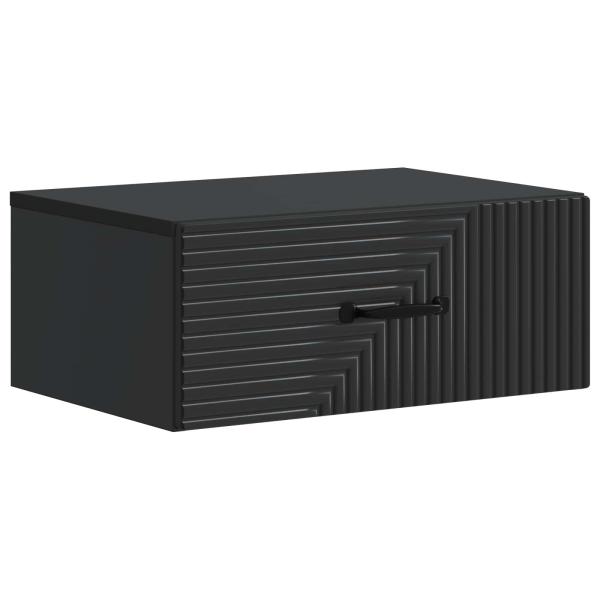 Wandmontierter Nachttisch 2 Stk. Schwarz 49 x 34,5 x 20 cm