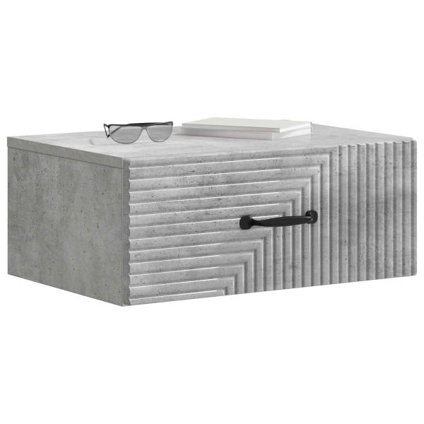 Wandmontierter Nachttisch Betongrau 49 x 34,5 x 20 cm