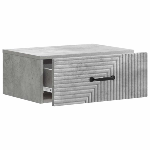 Wandmontierter Nachttisch Betongrau 49 x 34,5 x 20 cm