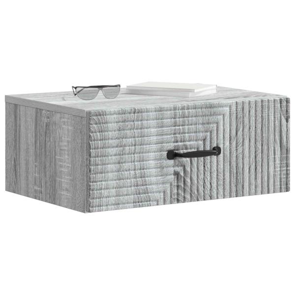 Wandmontierter Nachttisch Graues Sonoma 49 x 34,5 x 20 cm