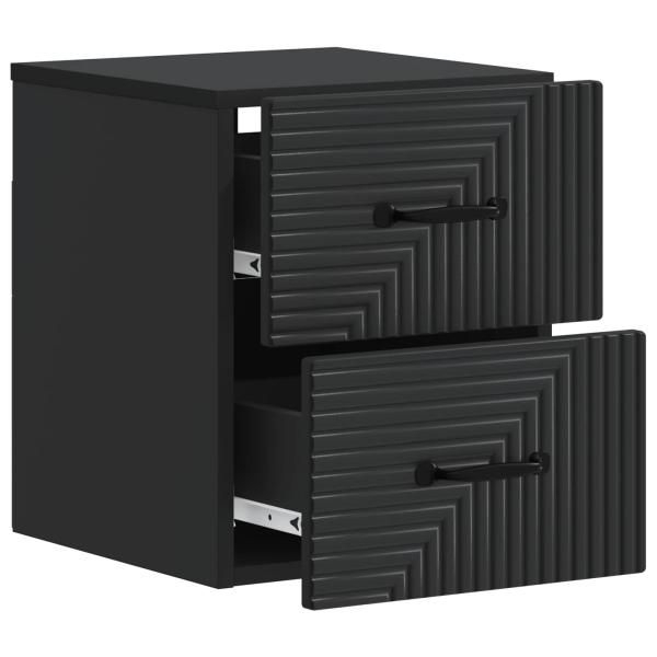Wandmontierter Nachttisch Schwarz 34,5 x 33 x 40 cm