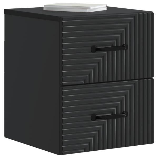 Wandmontierter Nachttisch 2 stk. Schwarz 34,5 x 33 x 40 cm