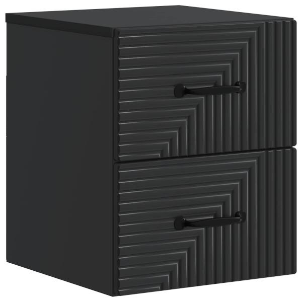 Wandmontierter Nachttisch 2 stk. Schwarz 34,5 x 33 x 40 cm
