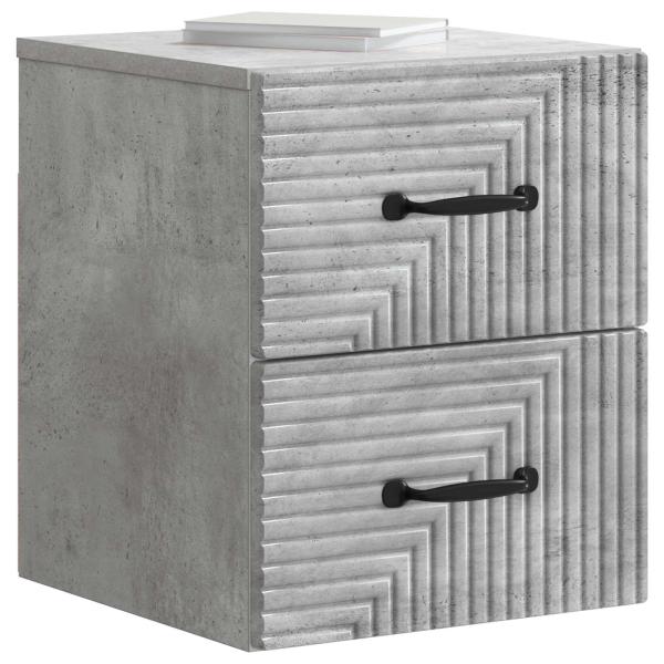 Wandmontierter Nachttisch Betongrau 34,5 x 33 x 40 cm