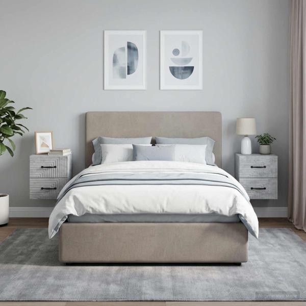 ARDEBO.de - Wandmontierter Nachttisch 2 stk. Betongrau 34,5 x 33 x 40 cm