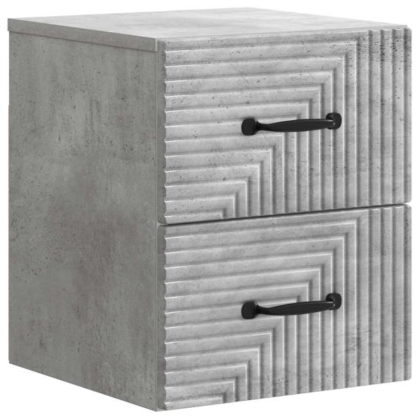 Wandmontierter Nachttisch 2 stk. Betongrau 34,5 x 33 x 40 cm