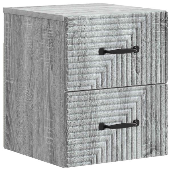 Wandmontierter Nachttisch Graues Sonoma 34,5 x 33 x 40 cm