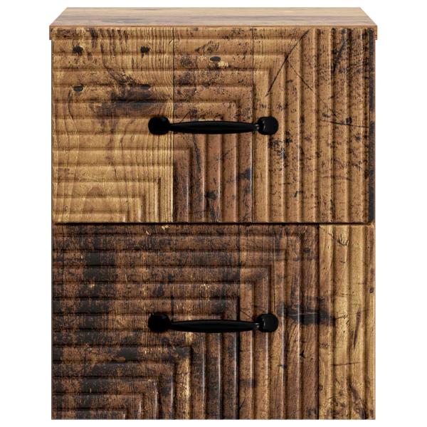 Wandmontierter Nachttisch Altholz 34,5 x 33 x 40 cm