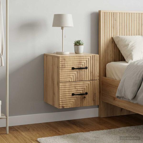 ARDEBO.de - Wandmontierter Nachttisch 2 stk. Artisan-Eiche