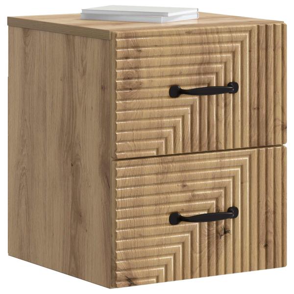 Wandmontierter Nachttisch 2 stk. Artisan-Eiche