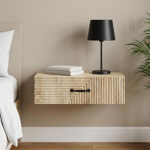ARDEBO.de - Wandmontierter Beistelltisch 59 x 34,5 x 17 cm Holzwerkstoff