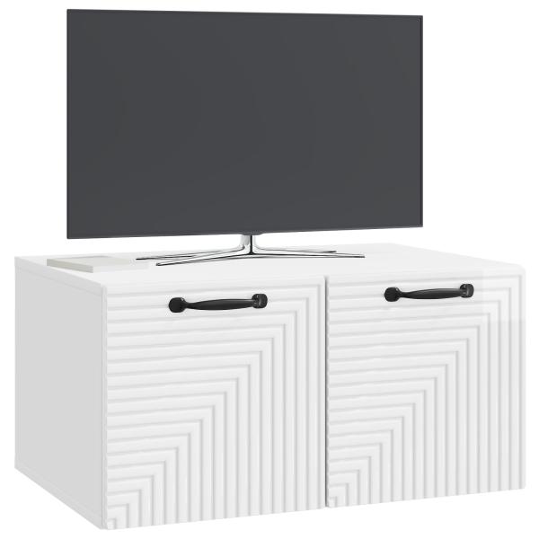 Wandmontierter TV-Schrank Hochglanz Weiß 59,5 x 41 x 30 cm