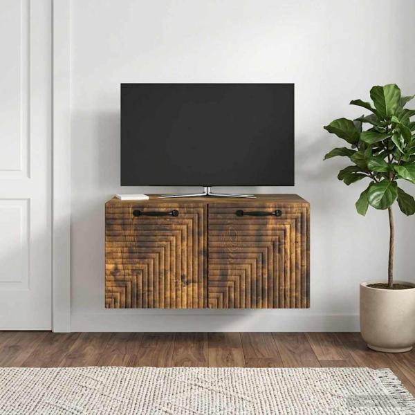 ARDEBO.de - Wandmontierter TV-Schrank Geräucherte Eiche 59,5 x 41 x 30 cm