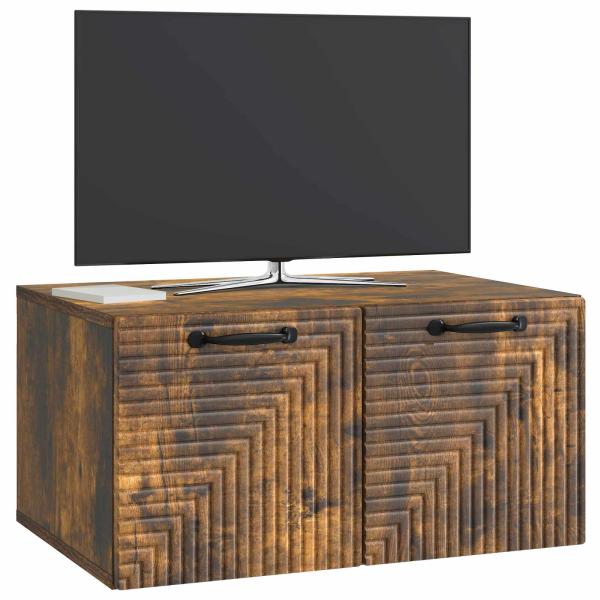Wandmontierter TV-Schrank Geräucherte Eiche 59,5 x 41 x 30 cm