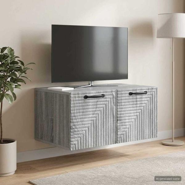 ARDEBO.de - Wandmontierter TV-Schrank Graues Sonoma 59,5 x 41 x 30 cm