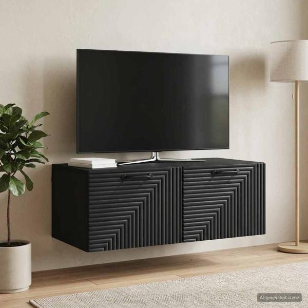 Wandmontierter TV-Schrank Schwarz 78,5 x 41 x 30 cm