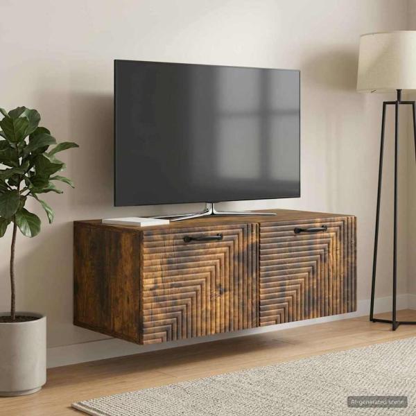 ARDEBO.de - Wandmontierter TV-Schrank Geräucherte Eiche 78,5 x 41 x 30 cm