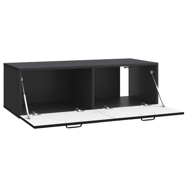 Wandmontierter TV-Schrank Schwarz 98 x 41 x 30 cm Holzwerkstoff